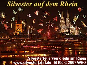 Silvester Köln am Rhein Silvesterparty auf dem Schiff 