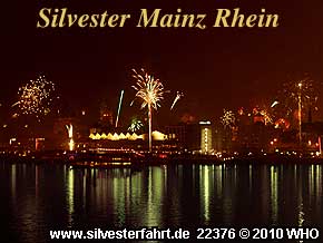 Silvester Mainz am Rhein, Feuerwerk und Rheinschifffahrt